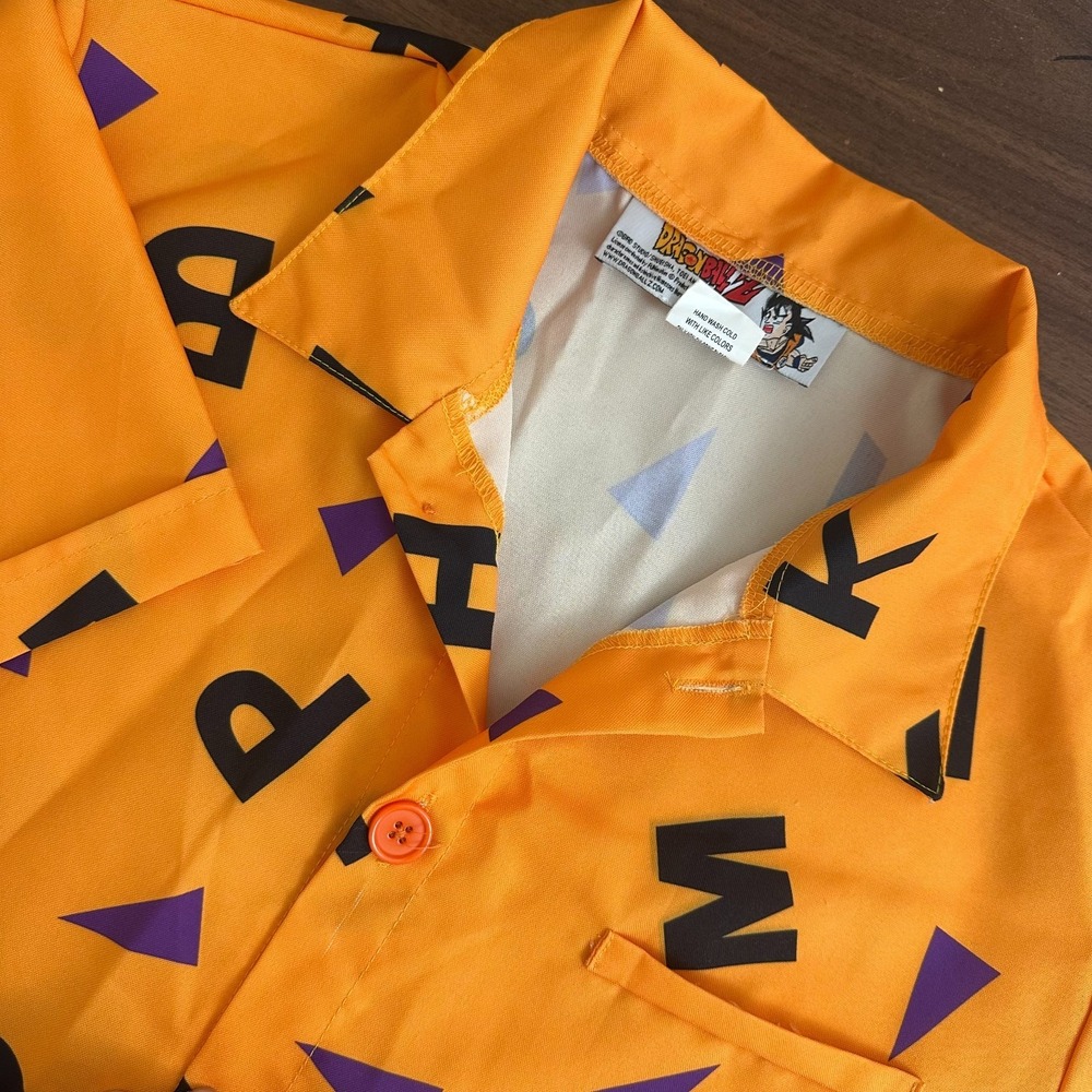 Vintage Dragon Ball Z Master Roshi Letter Shirt Orange Button Up Mens Large